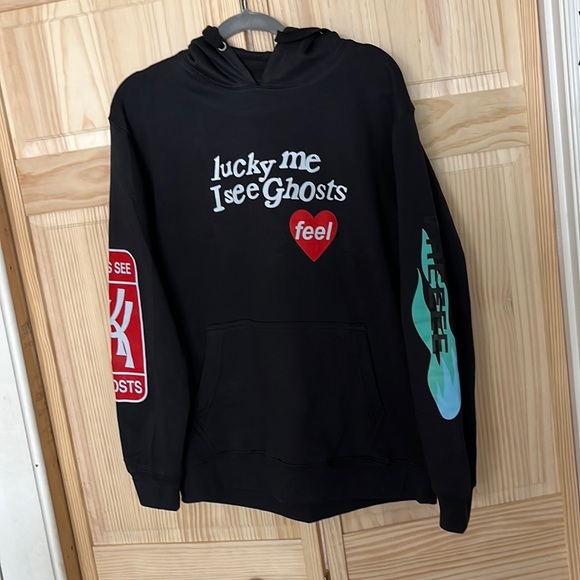 Tops Kanye Nwot Black Hoodie Sweatshirt I See Ghosts Size M